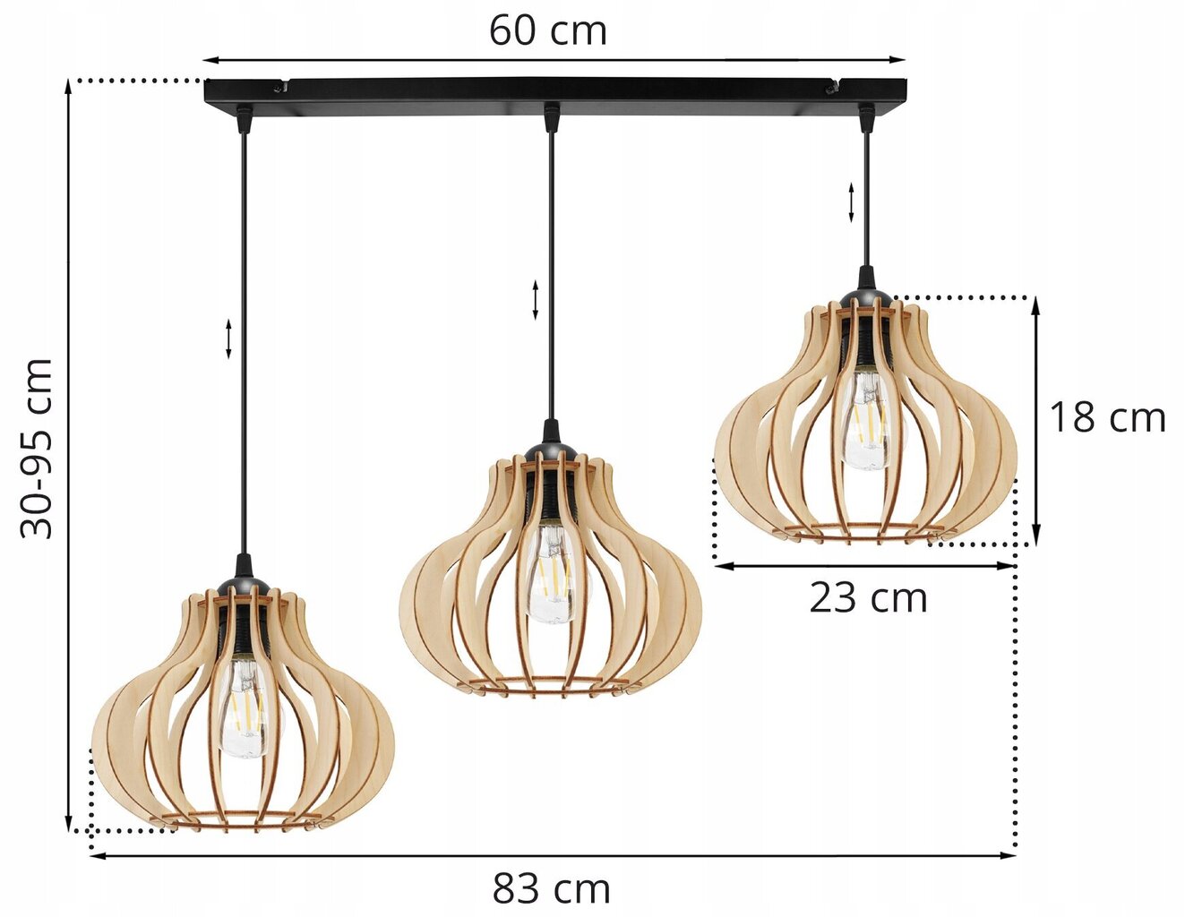 LightHome rippvalgusti Timber цена и информация | Rippvalgustid | kaup24.ee