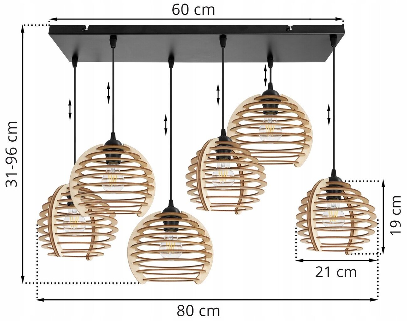 LightHome rippvalgusti Timber цена и информация | Rippvalgustid | kaup24.ee