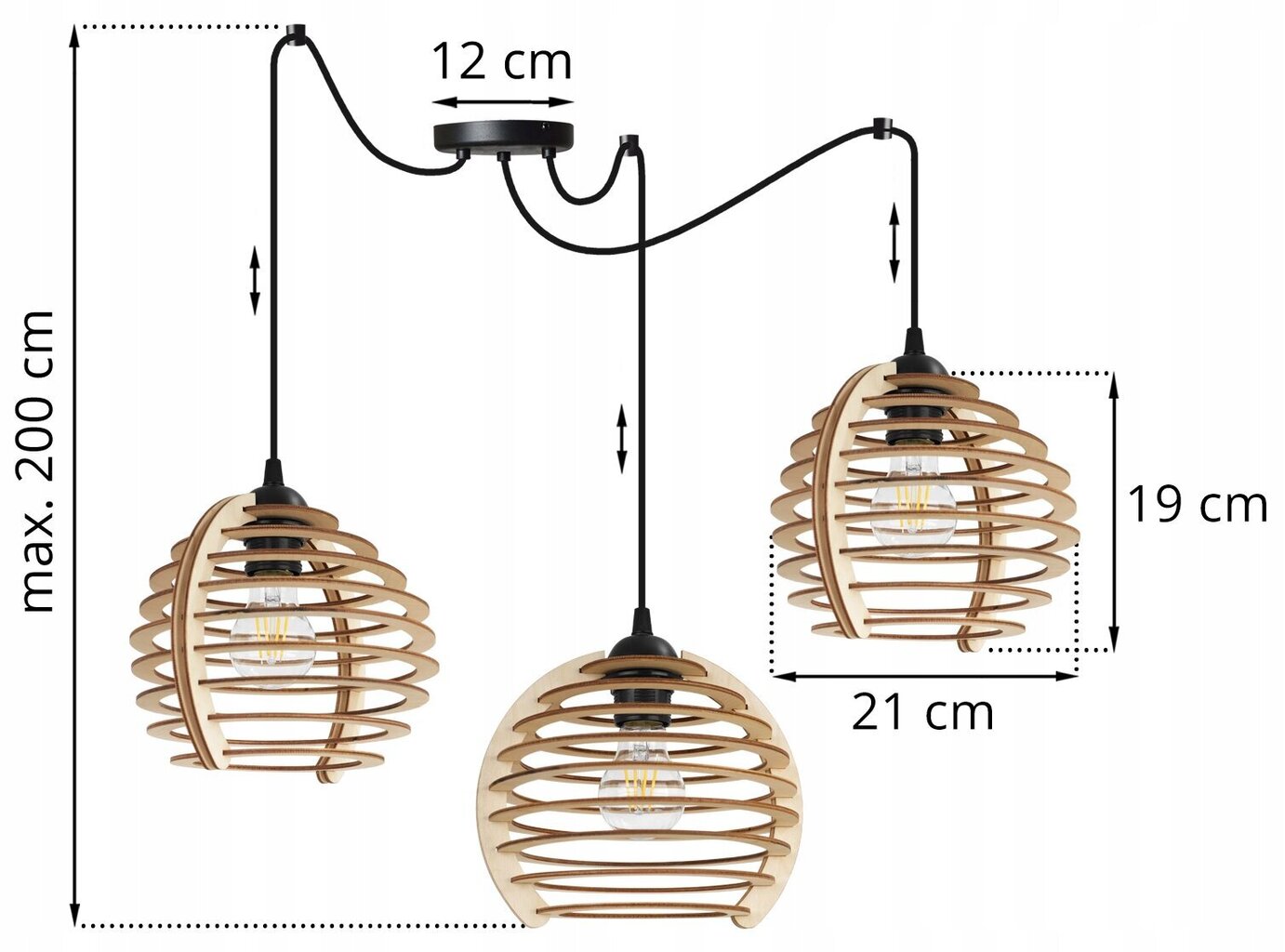 LightHome ripplamp SpiderTimber hind ja info | Rippvalgustid | kaup24.ee