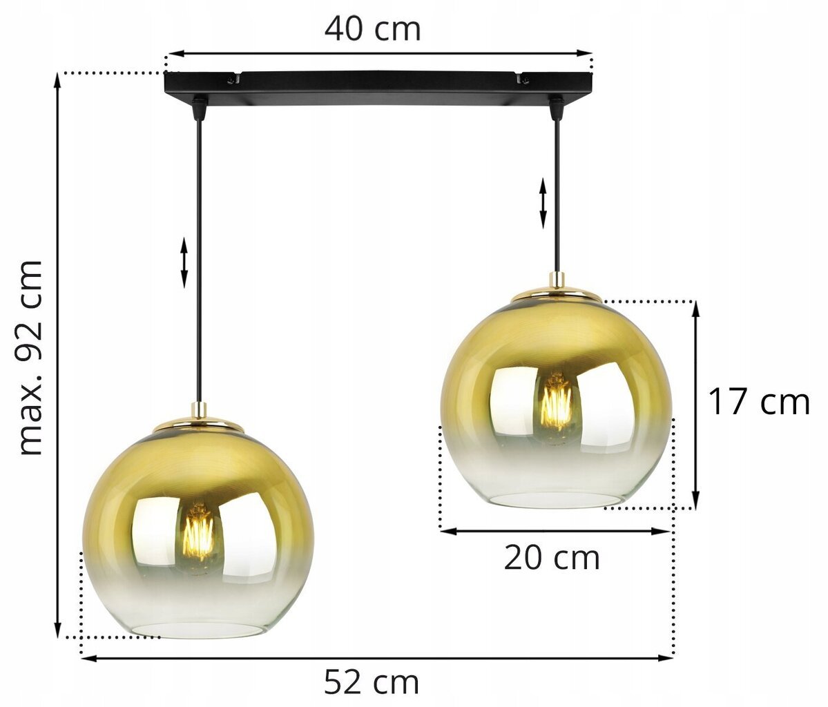 LightHome ripplamp BergenGold цена и информация | Rippvalgustid | kaup24.ee