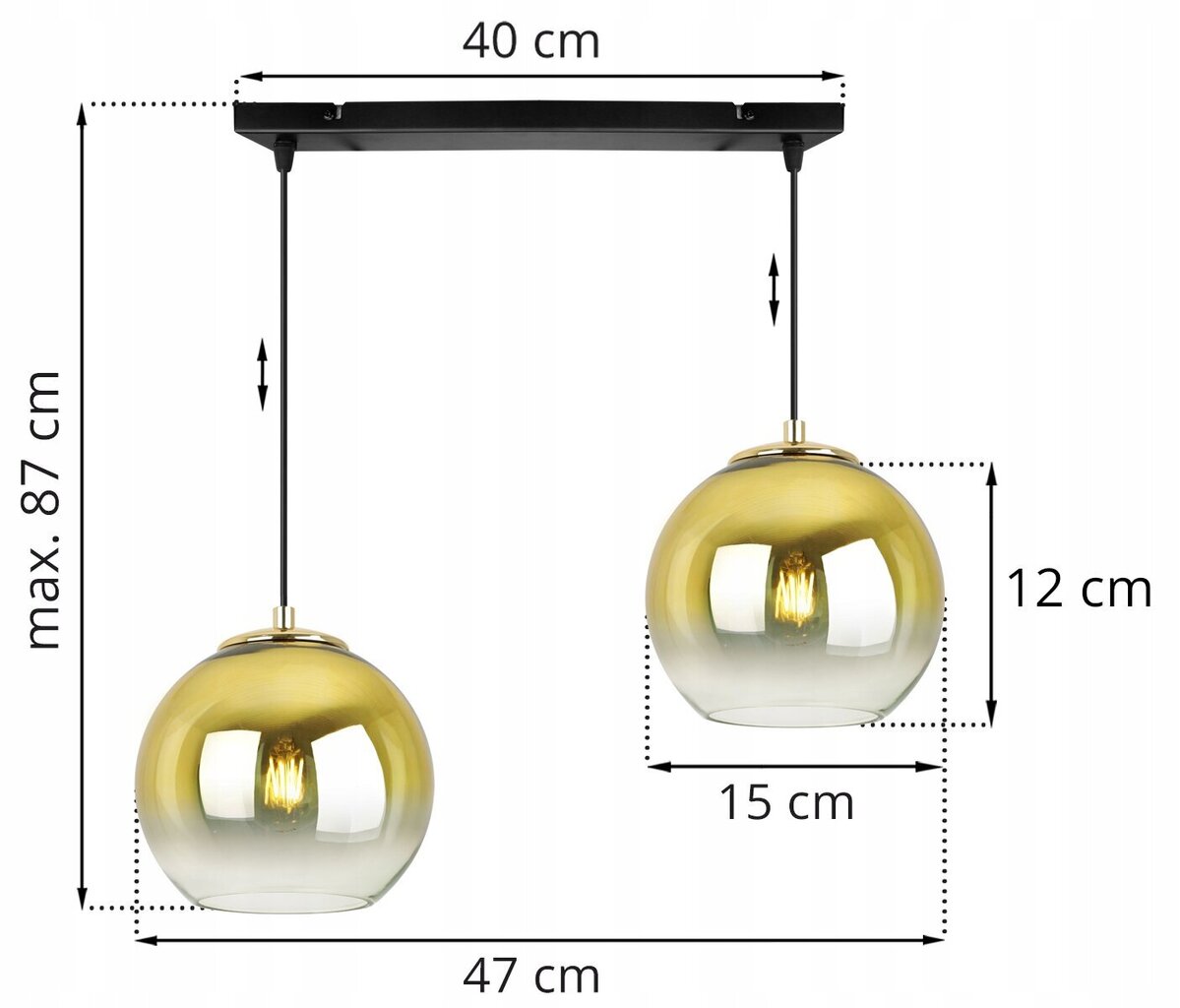 LightHome ripplamp BergenGold цена и информация | Rippvalgustid | kaup24.ee