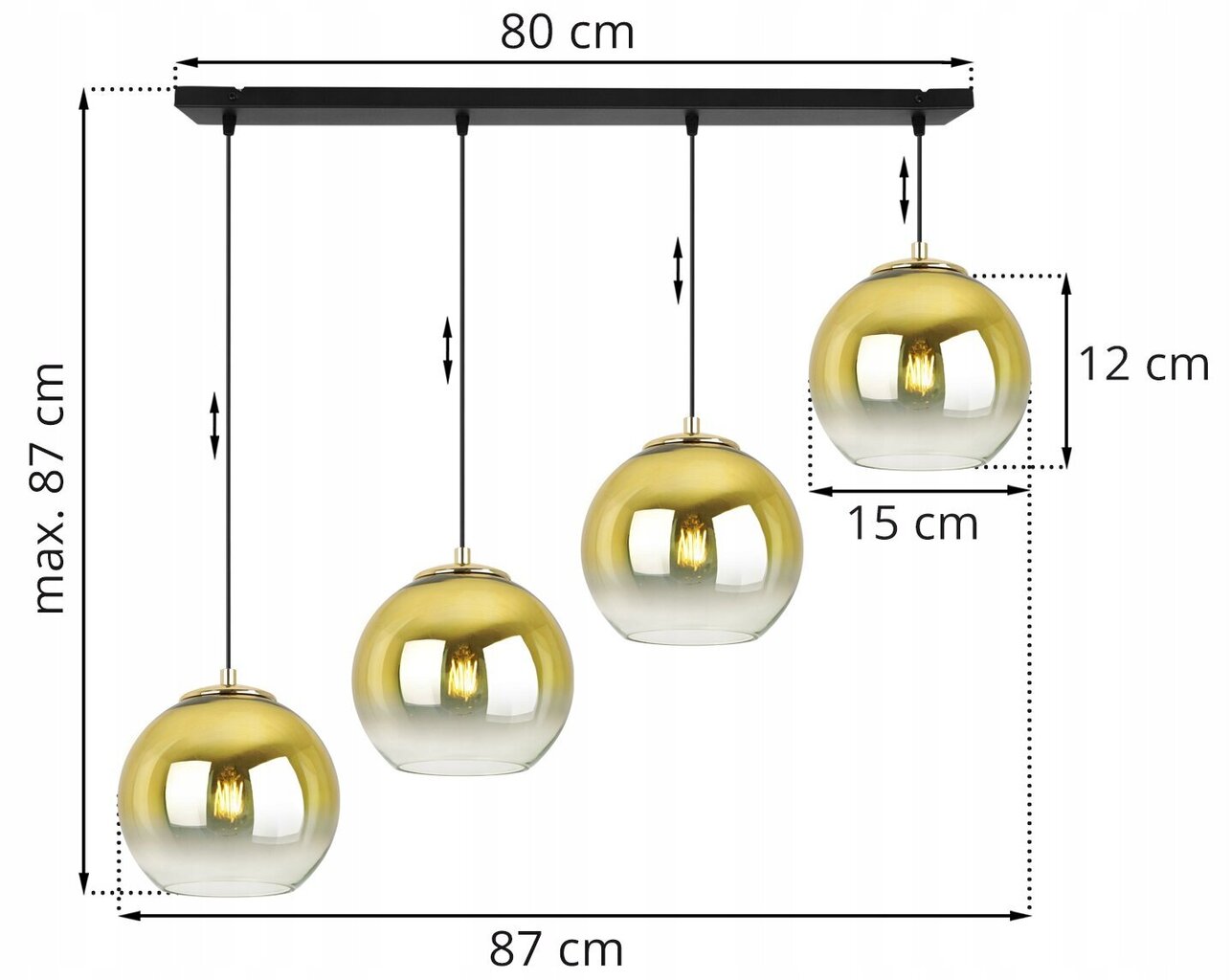 LightHome ripplamp BergenGold цена и информация | Rippvalgustid | kaup24.ee