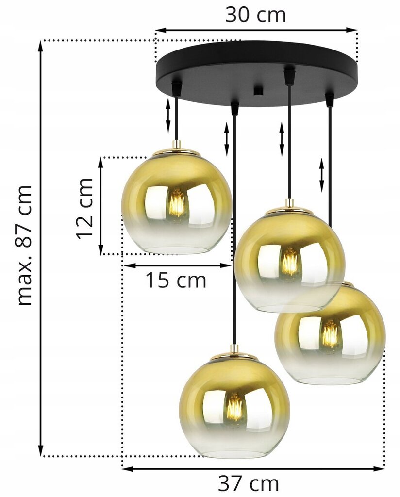 LightHome ripplamp BergenGold цена и информация | Rippvalgustid | kaup24.ee