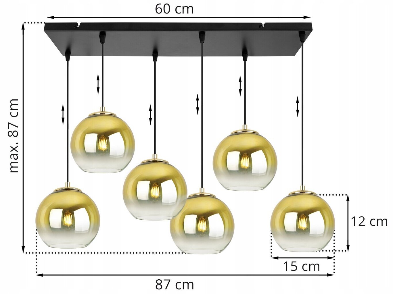 LightHome ripplamp BergenGold цена и информация | Rippvalgustid | kaup24.ee