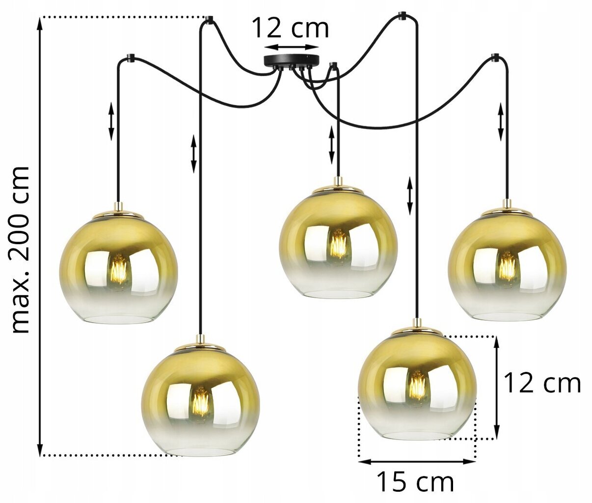 LightHome rippvalgusti SpiderBergenGold hind ja info | Rippvalgustid | kaup24.ee