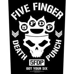 Embleem Five Finger Death Punch: Got Your Six, 1 tk hind ja info | Õmblustarvikud | kaup24.ee