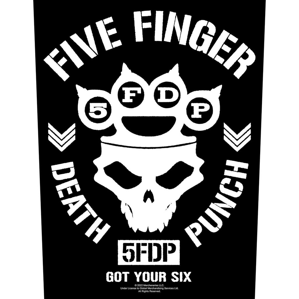 Embleem Five Finger Death Punch: Got Your Six, 1 tk цена и информация | Õmblustarvikud | kaup24.ee