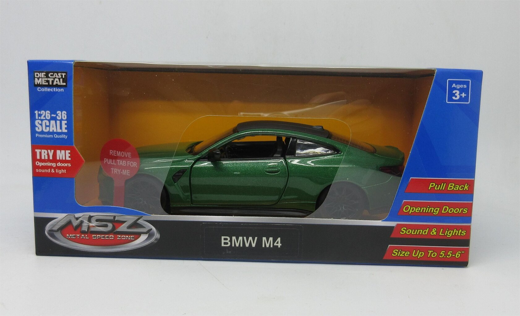 Mänguauto MSZ BMW M4, 1:32 цена и информация | Poiste mänguasjad | kaup24.ee