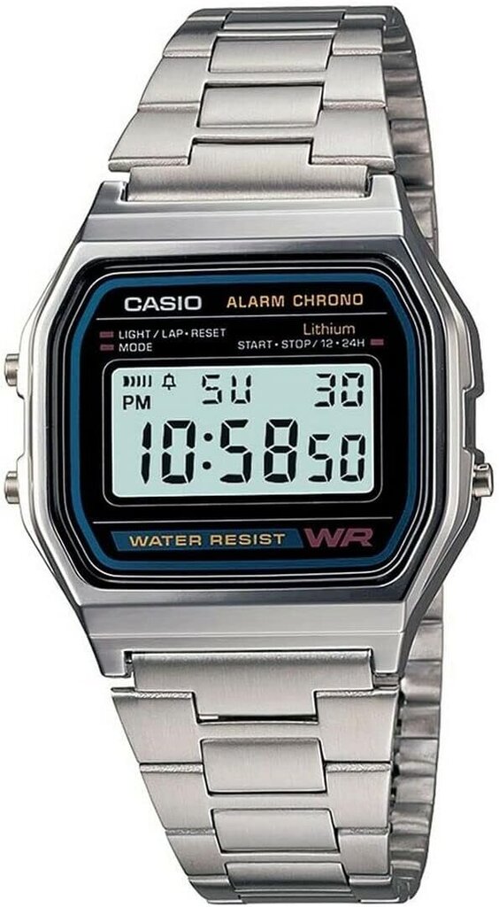 Käekell Casio A158WA-1CH Retro Unisex цена и информация | Meeste käekellad | kaup24.ee