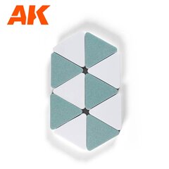 AK Interactive AK9029 - губка двусторонняя (полуглянцевый эффект/тонкая полировка), 10 шт цена и информация | Принадлежности для рисования, лепки | kaup24.ee