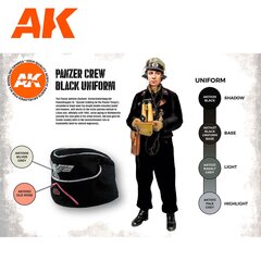 AK Interactive AK11622 - Panzer Crew Black Uniforms Set 3G, акриловая краска цена и информация | Принадлежности для рисования, лепки | kaup24.ee