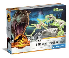 Набор для раскопок Clementoni Jurassic World Dig T-Rex E Pteranodon цена и информация | Игрушки для мальчиков | kaup24.ee