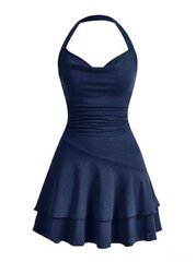 Женское трикотажное облегающее платье с вырезом через шею, Electronics LV-120009, темно-синий, 1 шт цена и информация | Платья | kaup24.ee
