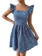 Armas kleit lühikeste varrukatega ja lillemustriga, Electronics LV-120049, sinine, 1 tk hind ja info | Kleidid | kaup24.ee
