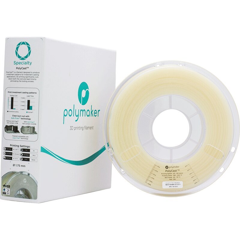 Polymaker Polycast PVB, 0,75kg, 1,75mm, naturaalne цена и информация | Nutiseadmed ja aksessuaarid | kaup24.ee