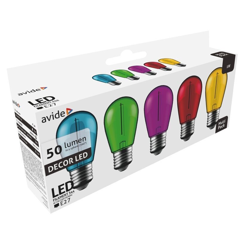 Avide LED pirnid 1W E27 Decor Filament, 5 tk цена и информация | Lambipirnid, lambid | kaup24.ee