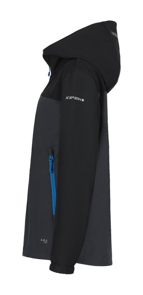 Icepeak laste softshell jope KONAN JR, tumehall-must hind ja info | Poiste joped | kaup24.ee