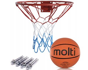 Баскетбольное кольцо с сеткой и мячом, молти цена и информация | Другие баскетбольные товары | kaup24.ee