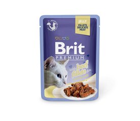 Brit Premium Delicate Fillets in Jelly Beef влажный корм для кошек, 85 г x 12 цена и информация | Кошачьи консервы | kaup24.ee