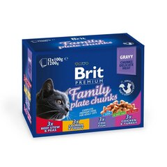 Brit Premium Cat Family Plate märgtoit kassidele, 12x100 g hind ja info | Konservid kassidele | kaup24.ee