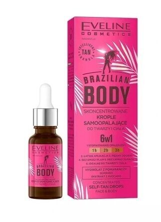 Kontsentreeritud isepruunistavad tilgad näole ja kehale Eveline Cosmetics Brazilian Body, 18ml цена и информация | Isepruunistavad kreemid | kaup24.ee