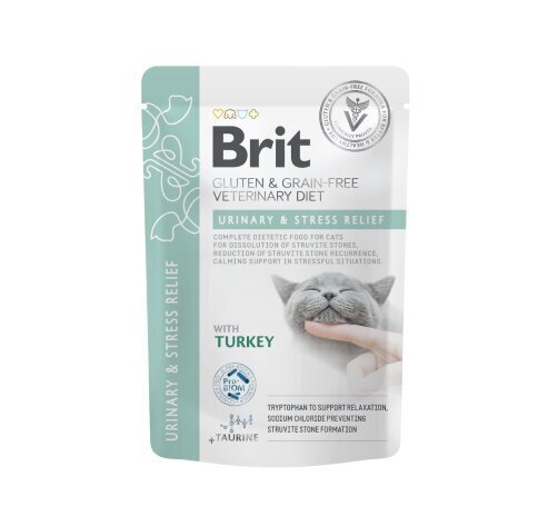 Brit GF Veterinary Diets Urinary märgtoit kassidele struviitkivide tekke vastu, 85 g x 12 цена и информация | Konservid kassidele | kaup24.ee