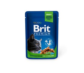 Brit Premium Chicken Slices Sterilised влажный корм для стерилизованных кошек, 100 г. x 12 цена и информация | Кошачьи консервы | kaup24.ee