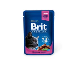 Brit Premium Chicken&Turkey влажный корм для кошек, 100 г. x 12 цена и информация | Кошачьи консервы | kaup24.ee