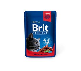 Brit Premium Beef Stew&Peas konserv kassidele, 100 g x 12 tk hind ja info | Konservid kassidele | kaup24.ee