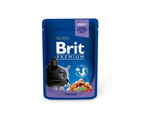 Brit Premium katėms Cod Fish влажный корм для кошек, 100 г. x 12 цена и информация | Кошачьи консервы | kaup24.ee