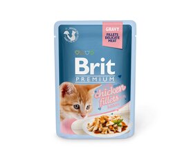 Brit Premium Delicate Fillets in Gravy Chicken for Kitten влажный корм для кошек, 85 г x 12 цена и информация | Кошачьи консервы | kaup24.ee
