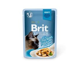 Brit Premium Delicate Fillets in Gravy Chicken влажный корм для кошек, 85 г x 12 цена и информация | Кошачьи консервы | kaup24.ee