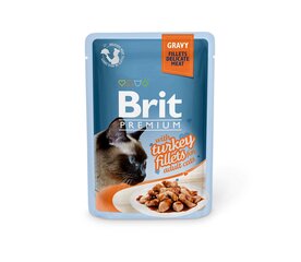 Brit Premium Delicate Fillets in Gravy Turkey märgtoit kassidele, 85 g x 12 hind ja info | Konservid kassidele | kaup24.ee