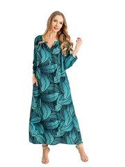 Женское платье из натуральных волокон Lega SK166, зелёный/синий цена и информация | Платья | kaup24.ee