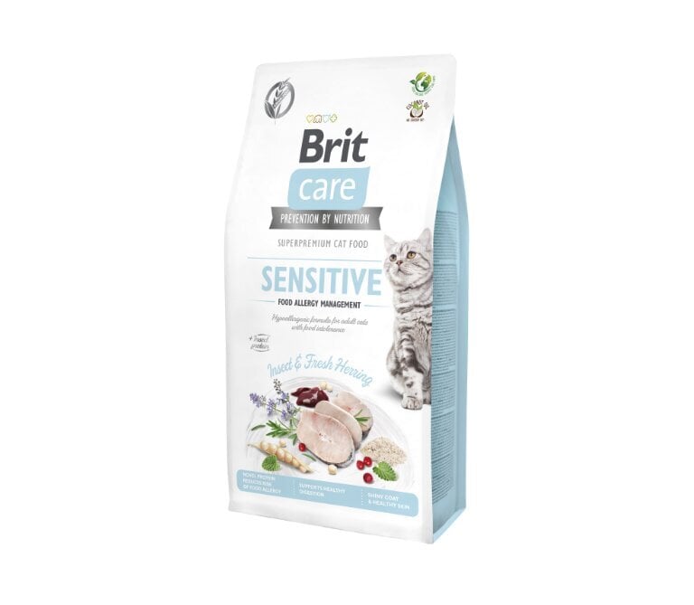 Brit Care Cat GF Insect&Fresh Herring hüpoallergeenne kuivtoit kassidele, 2 kg hind ja info | Kuivtoit kassidele | kaup24.ee