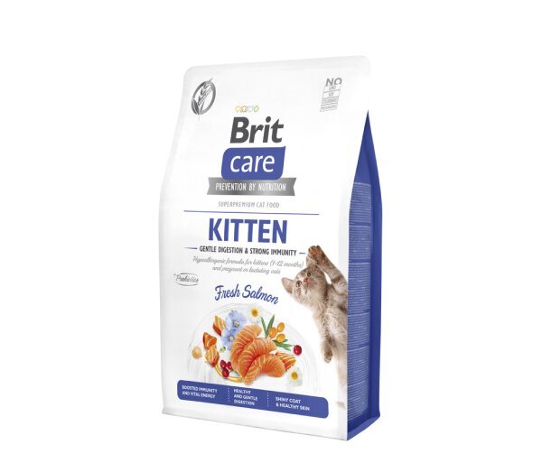 Brit Care Cat GF Kitten Gentle Digestion&Strong Immunity kuivtoit kassidele, 2 kg цена и информация | Kuivtoit kassidele | kaup24.ee