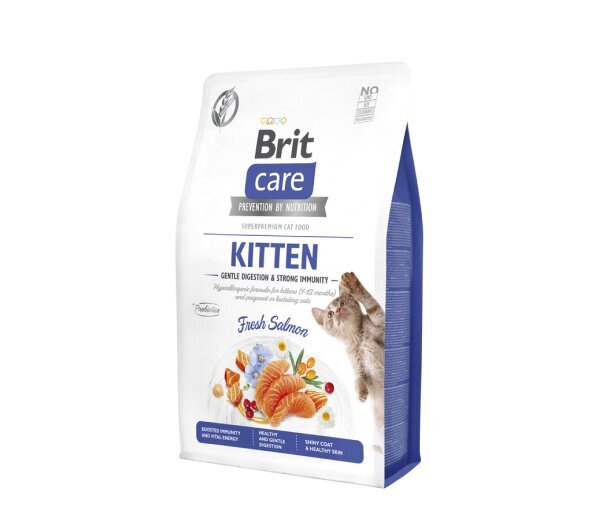 Brit Care Cat GF Kitten Gentle Digestion&Strong Immunity kuivtoit kassidele, 0,4 kg цена и информация | Kuivtoit kassidele | kaup24.ee