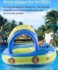 Laste täispuhutav ujumisrõngas varikatusega, Electronics LV-2369, sinine, 1 tk hind ja info | Täispuhutavad veemänguasjad ja ujumistarbed | kaup24.ee