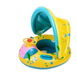 Детский надувной круг с навесом, Electronics LV-2369, желтый, 1 шт цена и информация | Надувные и пляжные товары | kaup24.ee
