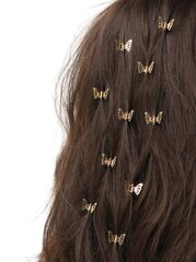 Заколка для волос в форме ажурной бабочки, Electronics LV-120099, золотой, 10 шт цена и информация | Аксессуары для волос | kaup24.ee