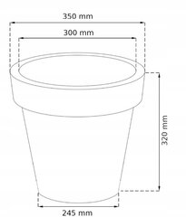 Lillepott Botle 35 x 31,8 cm valge hind ja info | Dekoratiivsed lillepotid | kaup24.ee