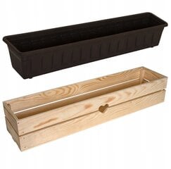 Pott/küna WoodBox 81,5 x 19 x 15 cm naturaalne puit hind ja info | Dekoratiivsed lillepotid | kaup24.ee