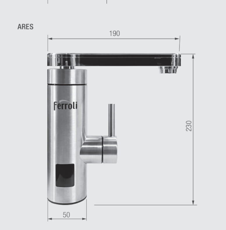 Ferroli elektriline termostaat/vooluveesoojenduskraan 3 kW ARES hind ja info | Boilerid | kaup24.ee