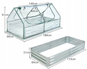 Mini metallist kasvuhoone Costway, 180x90x91 cm hind ja info | Kasvuhooned | kaup24.ee