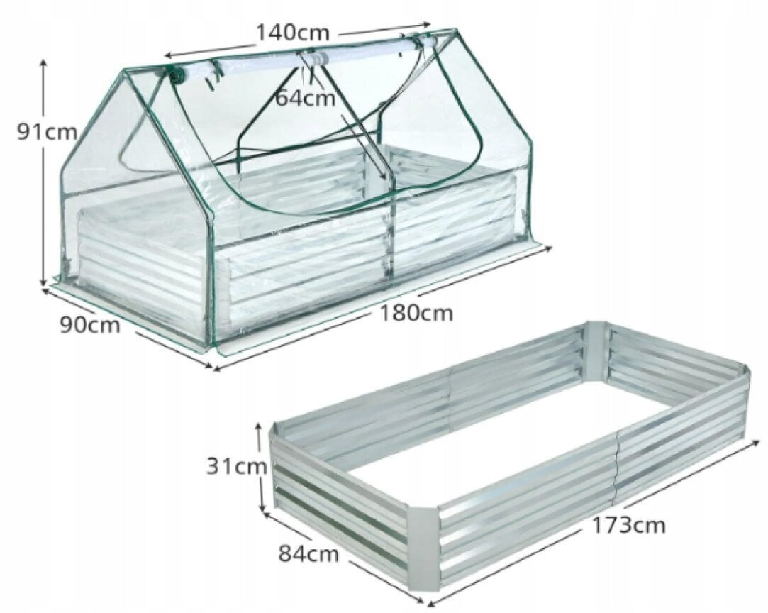 Mini metallist kasvuhoone Costway, 180x90x91 cm hind ja info | Kasvuhooned | kaup24.ee