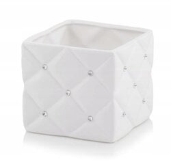 Pott Polnix 13 cm x 14 x 13 cm läbimõõt 14 cm keraamiline valge hind ja info | Dekoratiivsed lillepotid | kaup24.ee