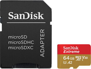 Sandisk microSDXC 64GB hind ja info | Mobiiltelefonide mälukaardid | kaup24.ee