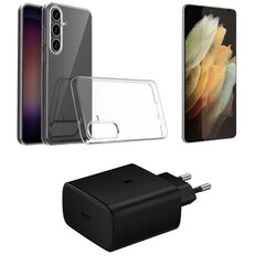 Зарядное устройство USB-C Super Fast Charge 45W PD, прозрачный корпус, защитное стекло экрана Samsung Galaxy S24 Plus Starter Pack Super Fast Charge цена и информация | Зарядные устройства для телефонов | kaup24.ee