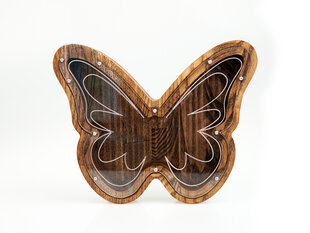 Деревянная копилка-бабочка, размер: маленькая цена и информация | Оригинальные копилки | kaup24.ee