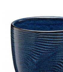 Горшок для цветов OLIMPIA керамический, 17 см, темно-синий, глянцевый, рельефный узор цена и информация | Вазоны | kaup24.ee